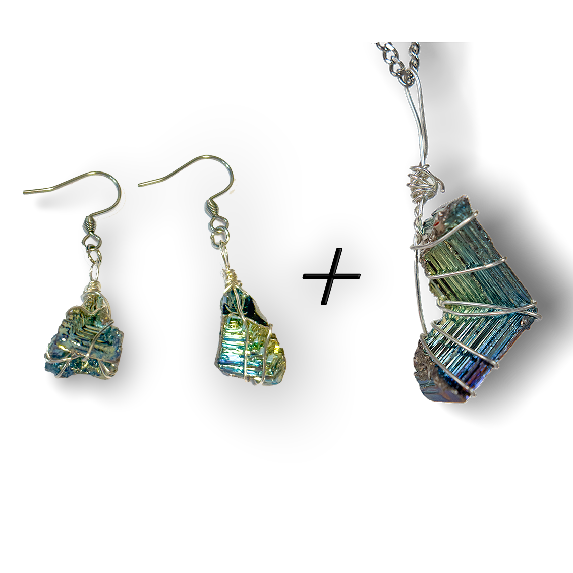 Bismuth Necklace and Earrings SET